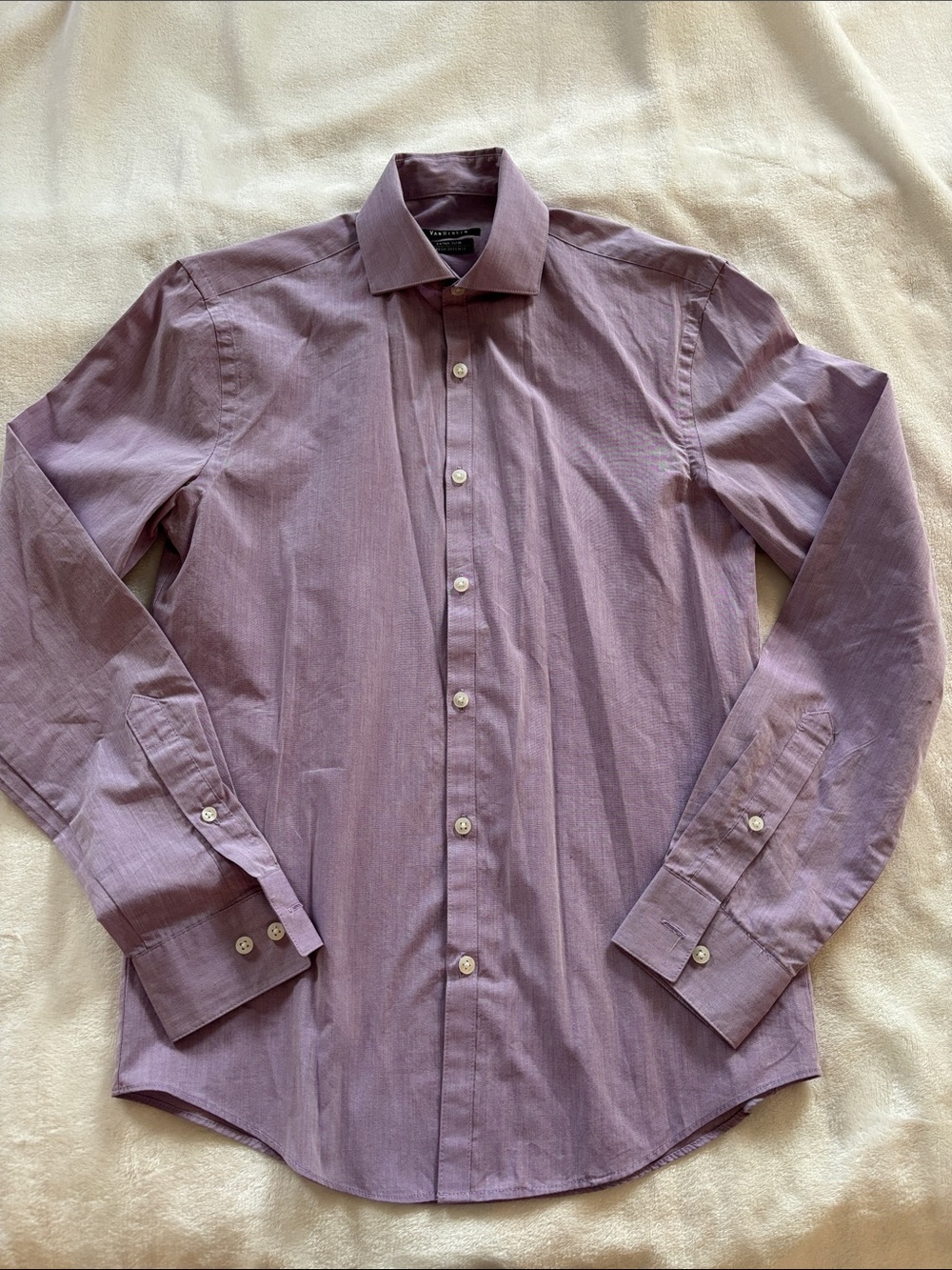Van Heusen Men's Purple Button-Down Dress Shirt